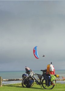 Paragliding at Mokau, New Zealand. 